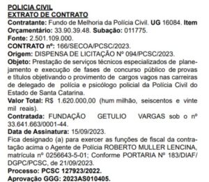 Concurso delegado PC SC. Banca FGV